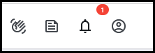 Bell icon with an unread notification